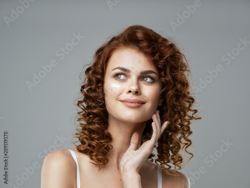 Beautiful curly hair woman