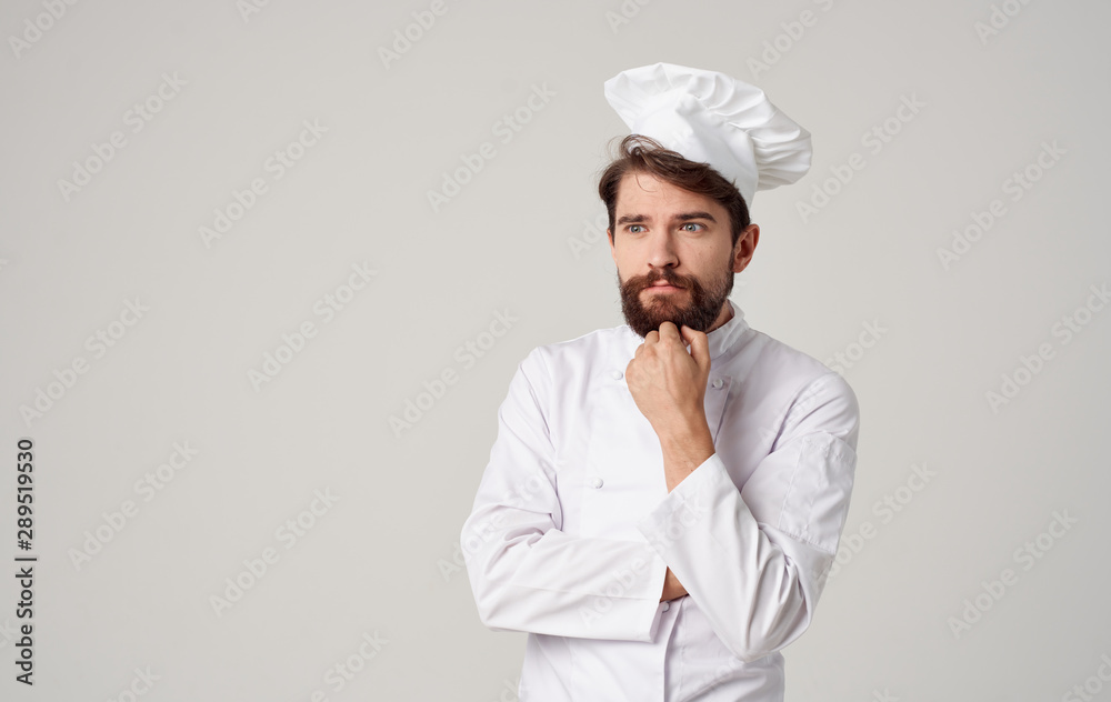 cook in white uniform and hat cook in white uniform and hat