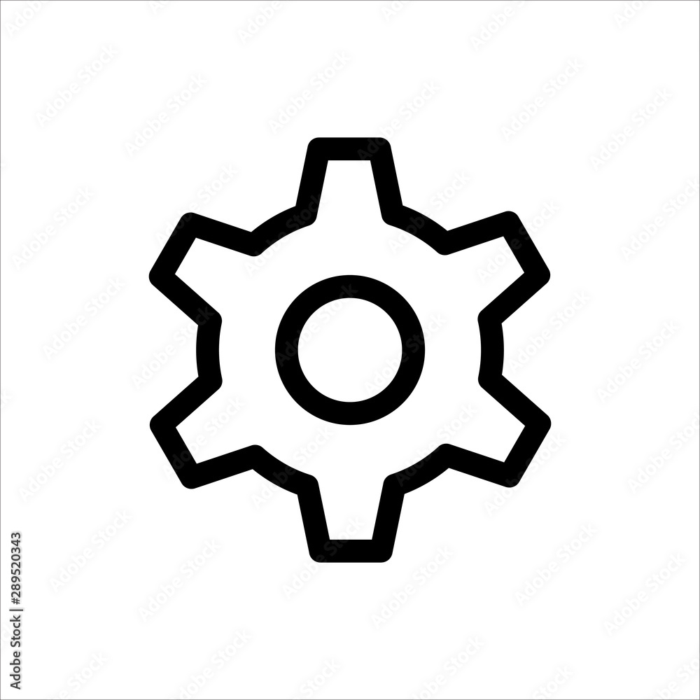 Gear icon. symbol of Setting or Configuration with trendy flat line style icon for web site design, logo, app, UI isolated on white background. vector illustration eps 10 Gear icon. symbol of Setting or Configuration with trendy flat line style icon for web site design, logo, app, UI isolated on white background. vector illustration eps 10