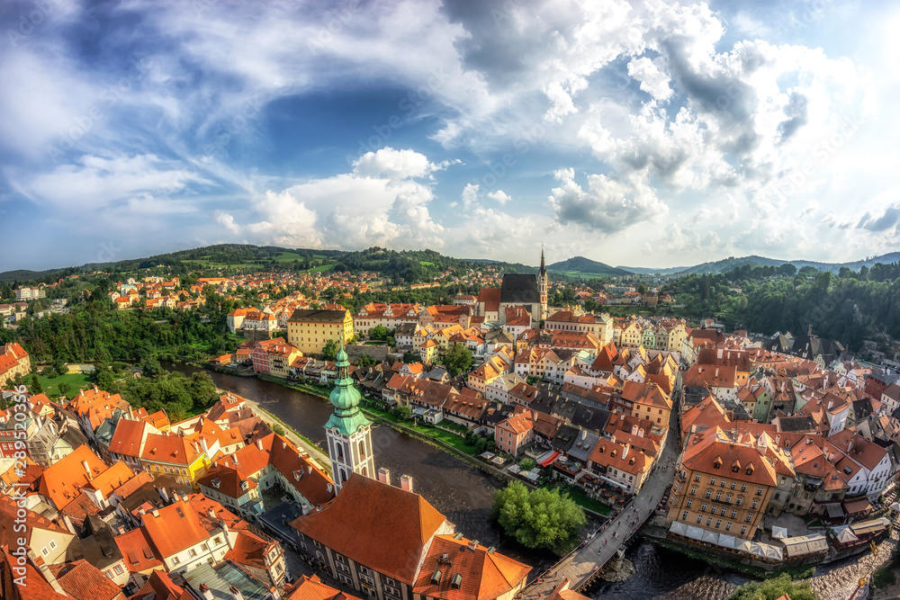 Obraz premium cesky krumlov castle tower view