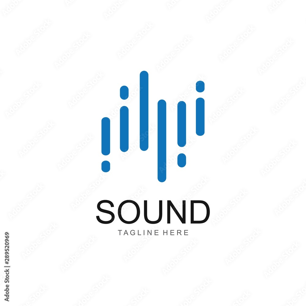 Sound wave graphic design template vector isolated illustration Stock