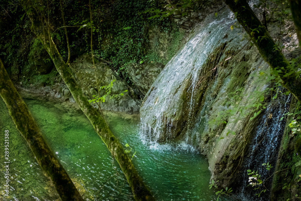 Naklejka premium Chianni, Pisa, Tuscany - Ghiaccioni Waterfall