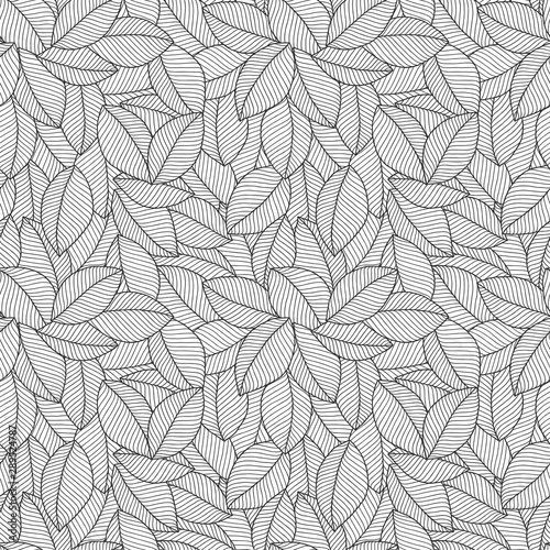 Leaves coloring book pages. Hand drawn artwork.