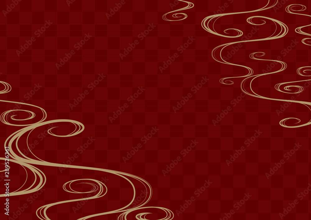 和柄背景 流水紋と市松模様 赤 Stock Vector Adobe Stock 和柄背景 流水紋と市松模様 赤 Stock Vector Adobe Stock