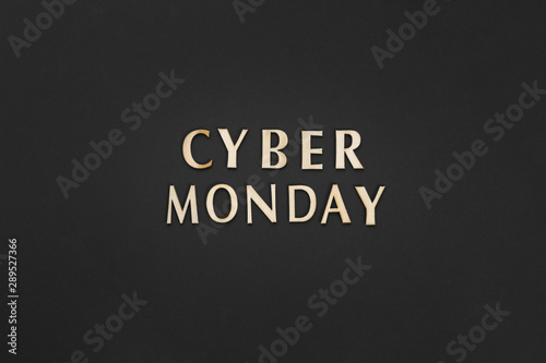 Cyber monday text on plain background