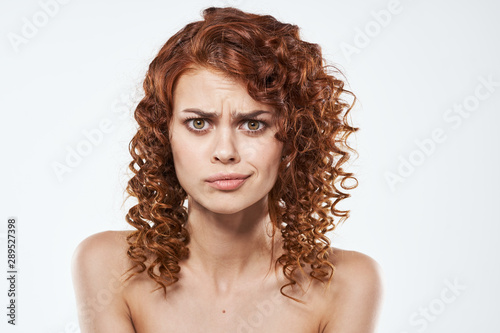 Beautiful curly hair woman