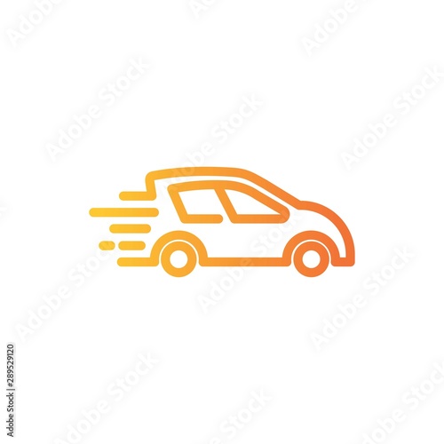 Speeding Car Automobile Icon Logo Design Template
