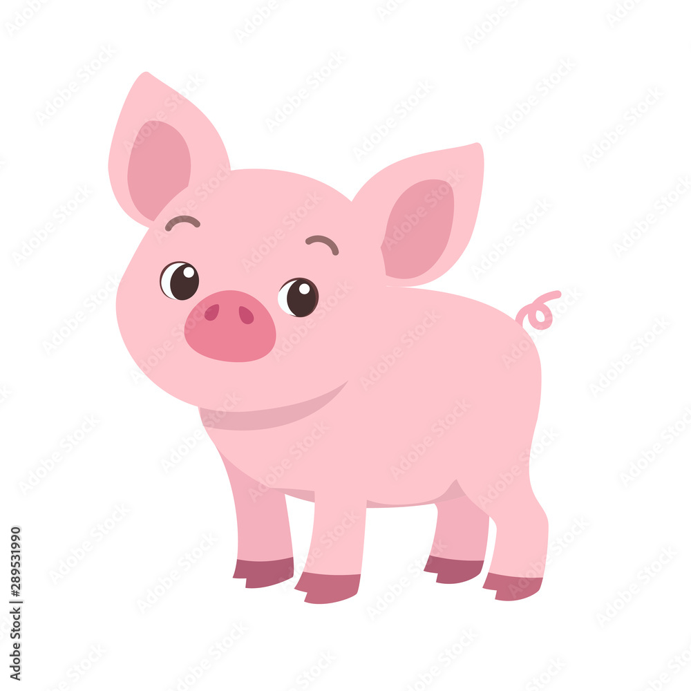 Naklejka premium cute happy cattle barn smile animal vector