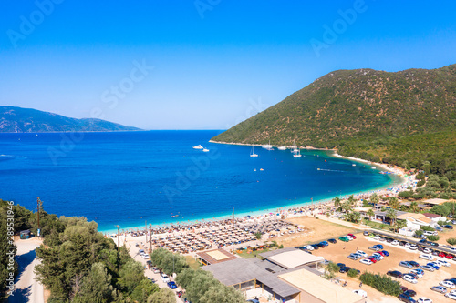 Famous Antisami beach in Kefalonia island, Greece.