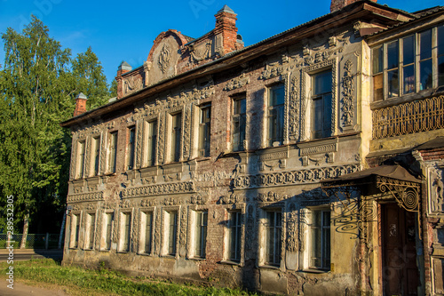 Rybinsk. Yaroslavl region, an old merchant's house at the intersection of Sovetskaya street and Radishchev street. photo