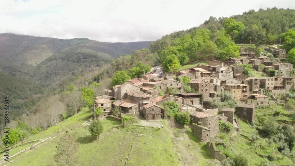 custom made wallpaper toronto digitalAerial drone view of Talasnal xisto schist shale village in Lousa, Portugal