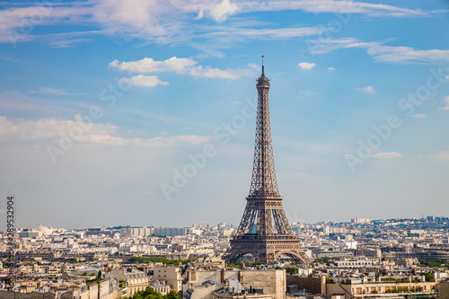 Paris skyline with the Eiffel tower on a sunny day © JeanLuc Ichard
