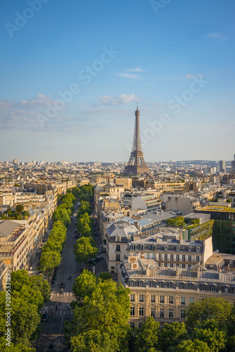 Paris skyline with the Eiffel tower on a sunny day © JeanLuc Ichard