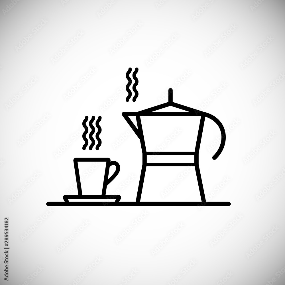 Classic coffee maker. Moka, espresso, cup. Classic coffee maker. Moka, espresso, cup.