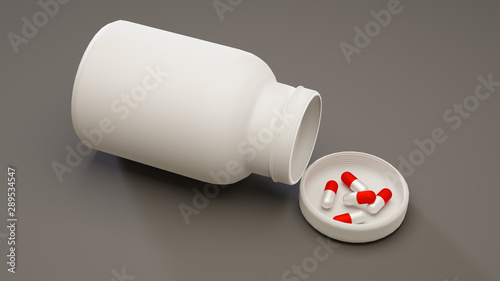  White medical bottle for pills