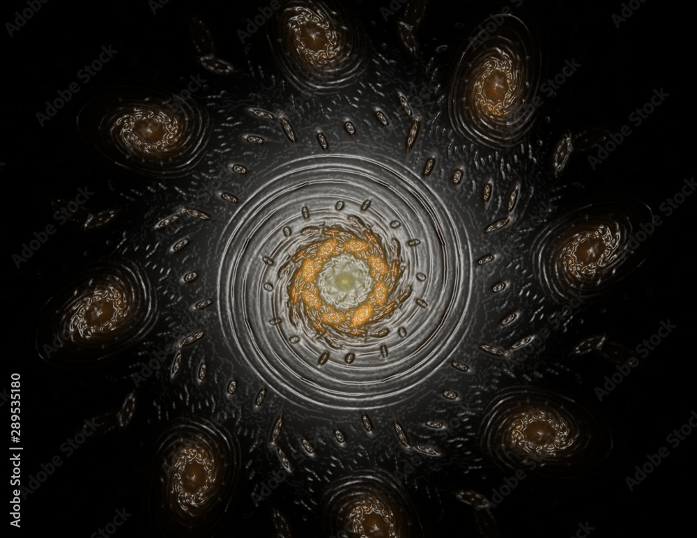 Naklejka premium Geometry of Space series. Visually attractive backdrop made of conceptual grids curves and fractal elements suitable as element