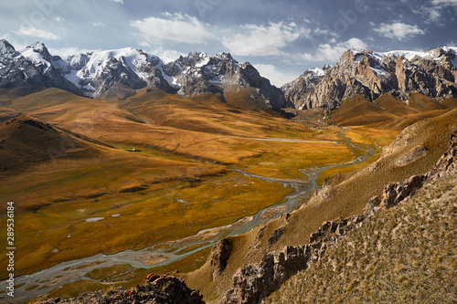 Mountain valley in Kyrgyzstan photo