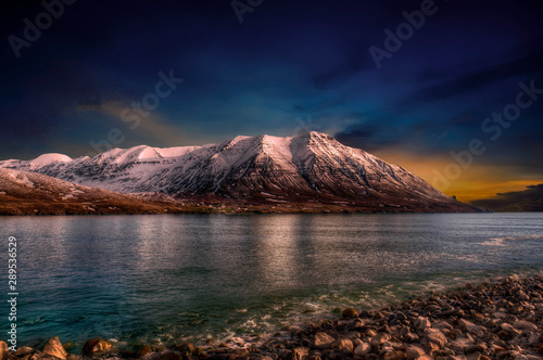 Olafsfjordur Bay, city in northwestern Iceland photo