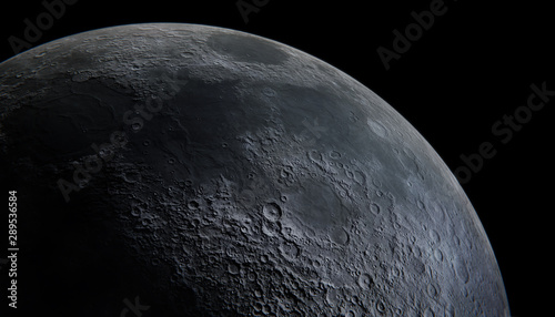 Half Moon on a black background,3d,illustration.
