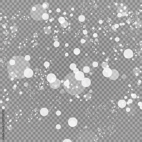 Glow light effect. Vector illustration. Christmas flash dust. White sparks and glitter special light effect. Vector sparkles on transparent background. Sparkling magic dust particles
