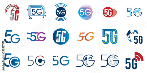 Vector logo for 5G Internet and cellular
