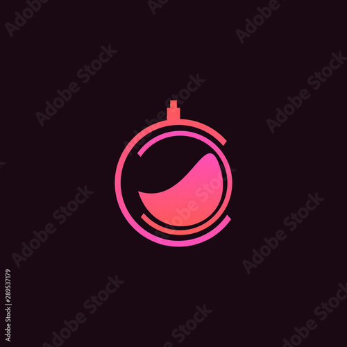 Bottle Perfume Aroma Objective icon Logo Design Template Element Vector Illustration