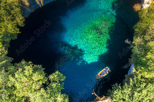 Famous melissani lake on Kefalonia island, Greece