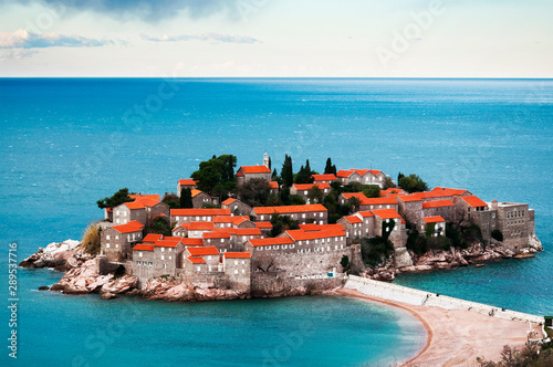 Summer landscape of a small seaside, Croatian town