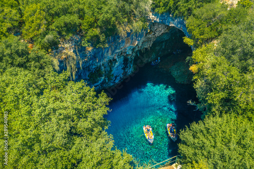 Famous melissani lake on Kefalonia island, Greece © gatsi