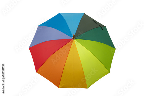 rainbow color umbrella on white background. © jatupron