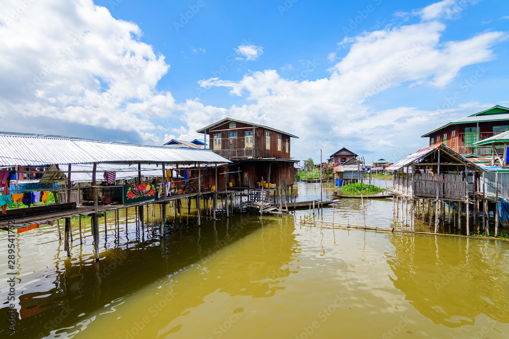 floating village at inle lake, myanmar