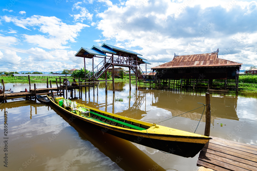 floating village at inle lake, myanmar