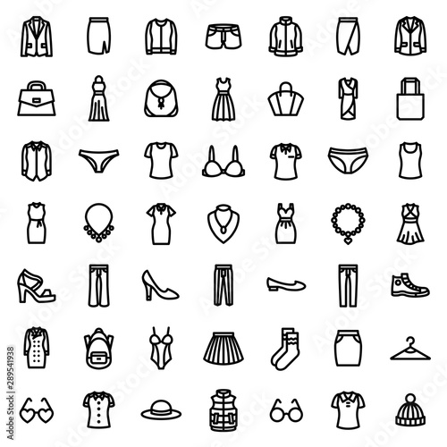 woman & lady fashion icon set . 48 x 48 pixels perfect. 
