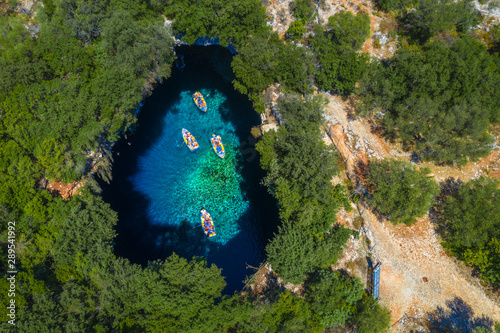 Famous melissani lake on Kefalonia island, Greece