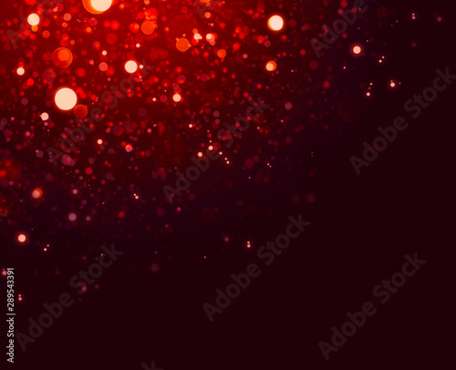 Abstract red bokeh background.Glitter vintage lights background.