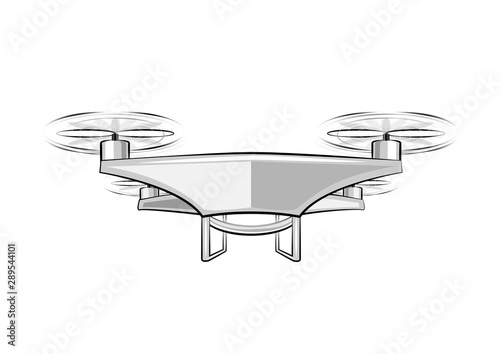 drone mail service, isolated on a white background horizontal vector illustration
