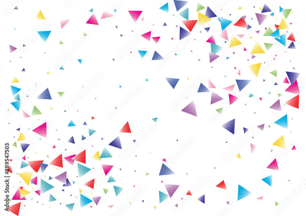 Festive color triangle confetti background. Abstract frame confetti texture for holiday, postcard, poster, website, carnival, birthday, children's parties. Cover confetti mock-up. Wedding card layout Festive color triangle confetti background. Abstract frame confetti texture for holiday, postcard, poster, website, carnival, birthday, children's parties. Cover confetti mock-up. Wedding card layout