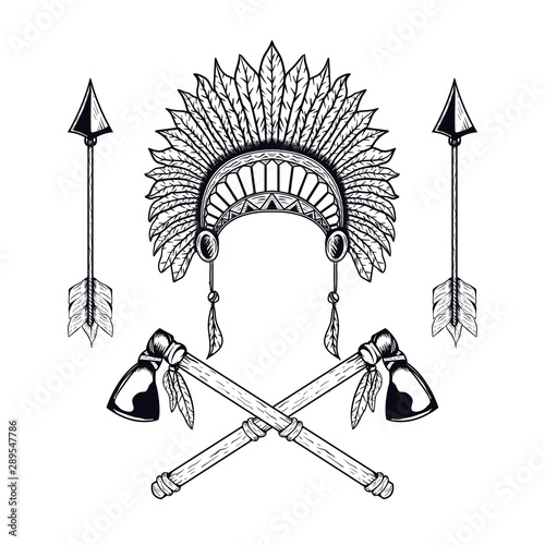 american indian vector illustration