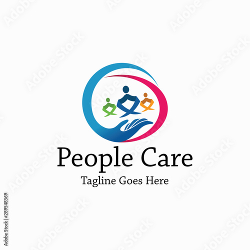 People care logo design template. Vector illustration