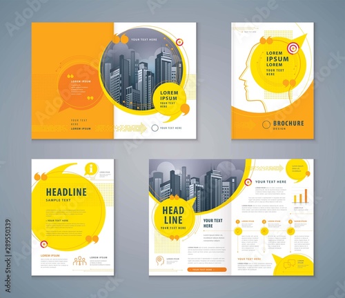 Cover Book Design Set, Speech Bubbles Background vector Template Brochures