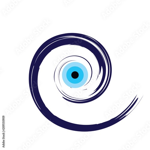 artistic blue evil eye vector illustration - greek and turkish symbol of protection
