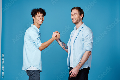 man and woman shaking hands