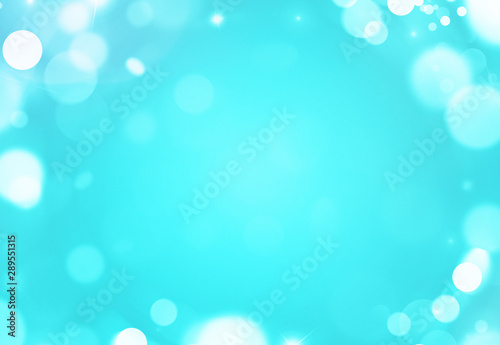 Abstract Blue White Bokeh Christmas Background