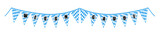 Wimpelkette mit diagonale Rautenmuster in Blau Weiß und Text 