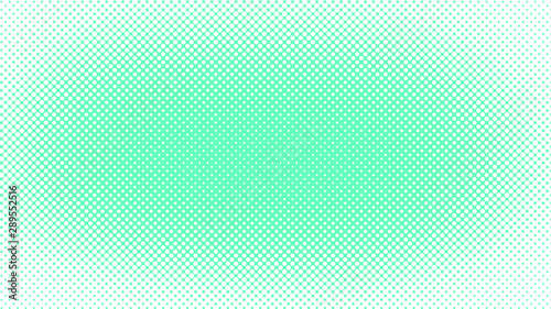 Turquoise and white retro comic pop art background with halftone dots design, vector illustration template