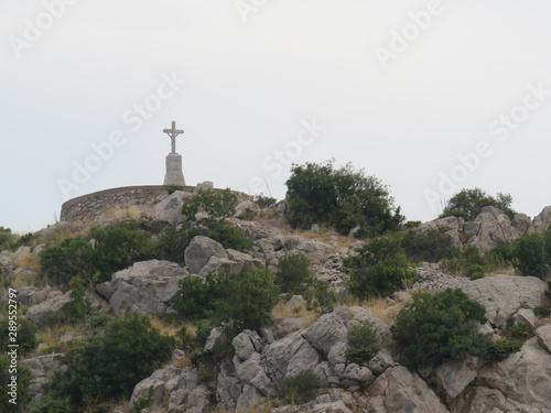 cross on the top of mountain