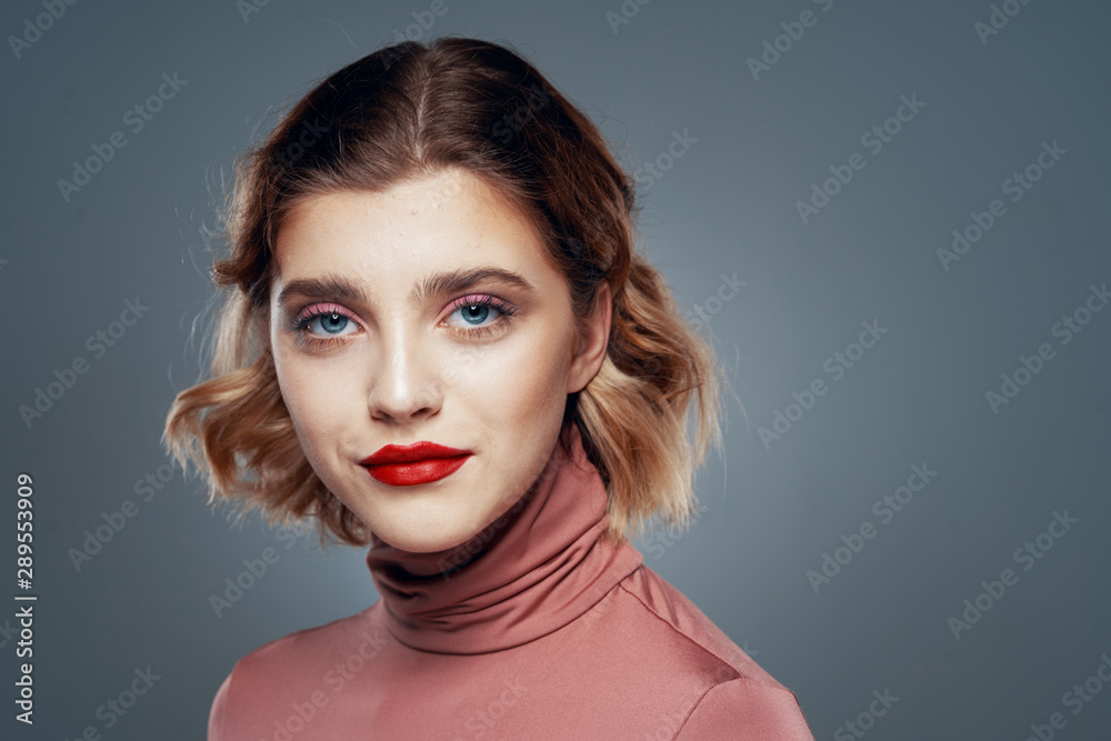 Fototapeta premium portrait of young woman with big eyes 