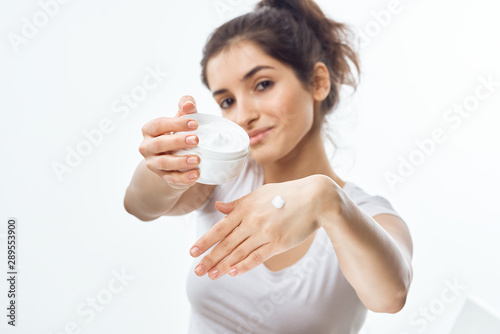 young woman with glass of milk