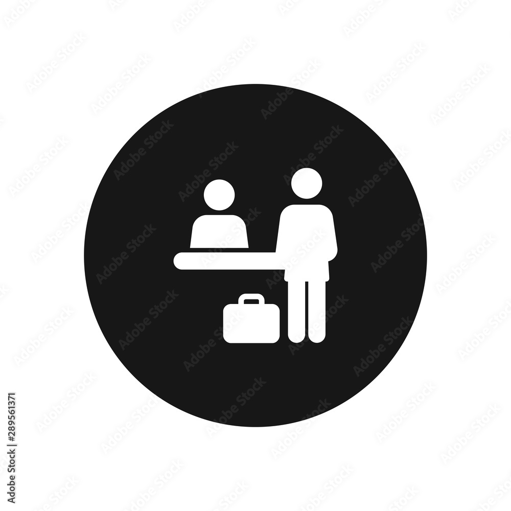 Check-in desk vector icon, simple sign for web site and mobile app. Check-in desk vector icon, simple sign for web site and mobile app.