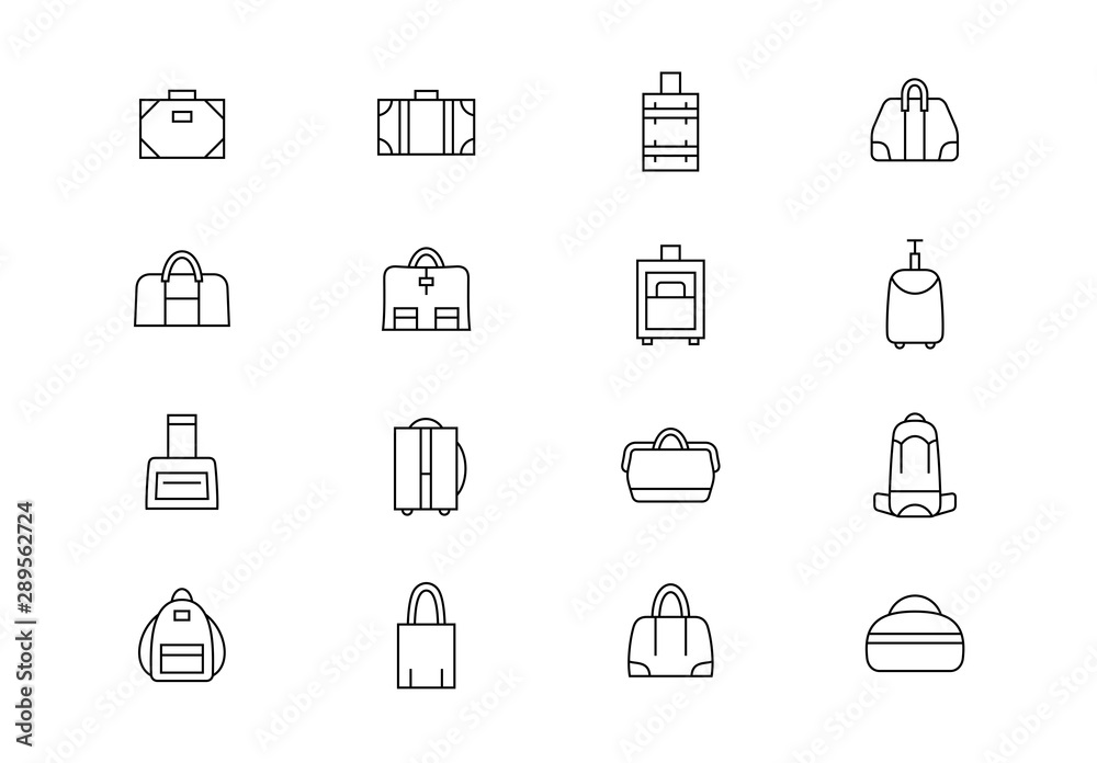 Bags thin line vector icons. Editable stroke Bags thin line vector icons. Editable stroke